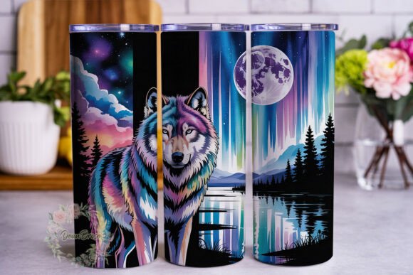 Cosmic Aurora Wolf 20oz Tumbler Wrap Review