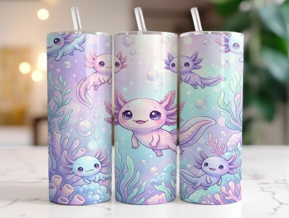 Cute Axolotl Pastel 20oz Tumbler Wraps: A Designer's Review