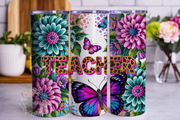 Floral Teacher Leopard Print Tumbler: A Designer's Take