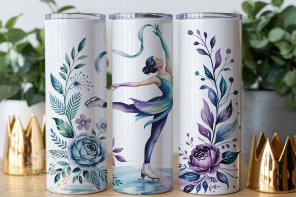 Ice Skater Floral Winter Tumbler Wrap Review