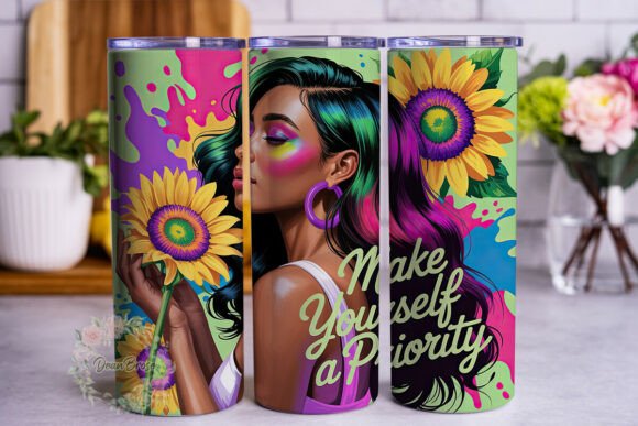 Neon Sunflower Woman 20oz Tumbler Wrap Review