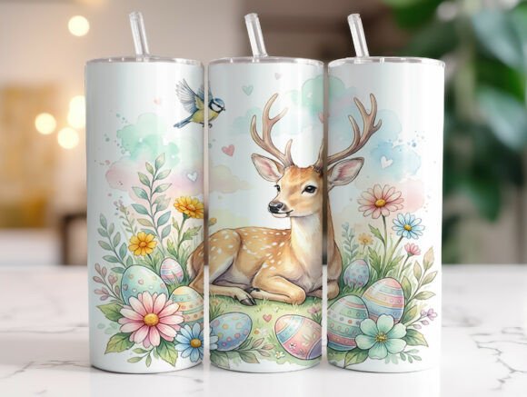 Pastel Easter Deer Floral Eggs Tumbler: A Designer's Review