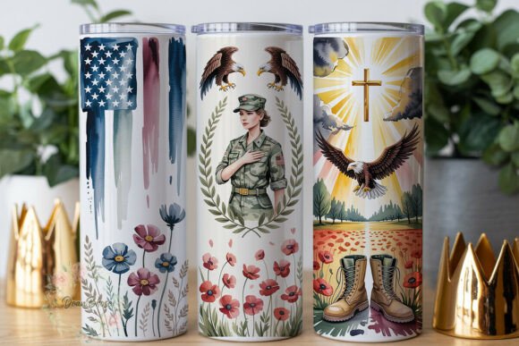 Patriotic Military Watercolor Tumbler: A Designer's Review