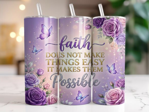 Review: Christian Faith Quote Floral Tumbler for Embroidery