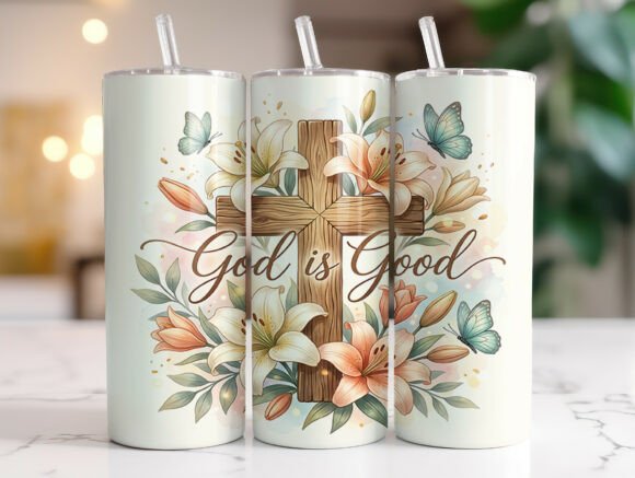 Review: God is Good Cross Floral 20oz Tumbler Design