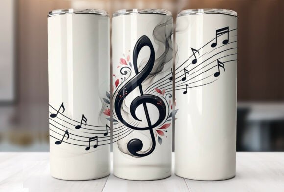 Review: Music Notes with Floral Accent Tumbler Design