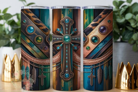 Review: Ornate Turquoise Cross 20oz Tumbler Wrap Design