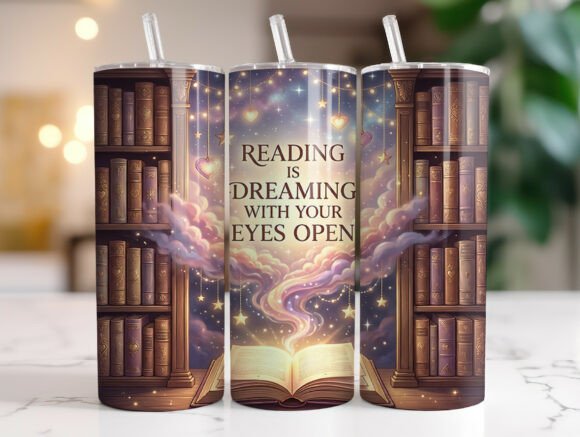 Review: Reading is Dreaming Book Lover Tumbler Design
