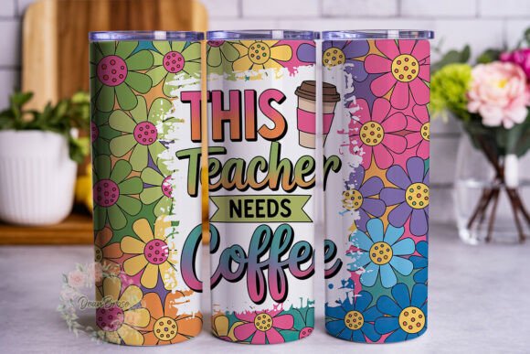 Review: Teacher Coffee Floral 20oz Tumbler Wrap Design
