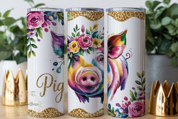 Review: Watercolor Pig Floral 20oz Tumbler Wrap Design