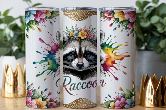 Review: Watercolor Raccoon Floral Skinny Tumbler Design