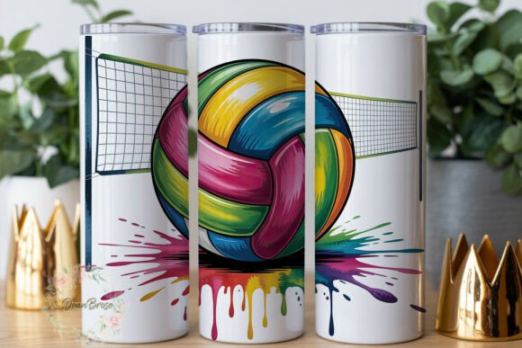 Review: Watercolor Volleyball Splatter Tumbler Design