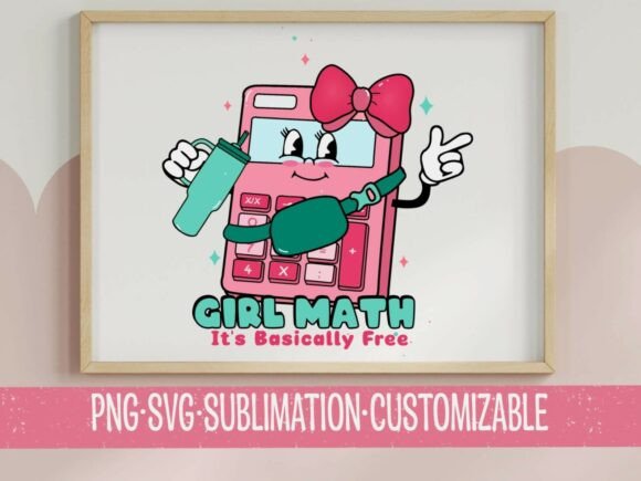Reviewing Girl Math It's Basically Free SVG PNG for Stitching