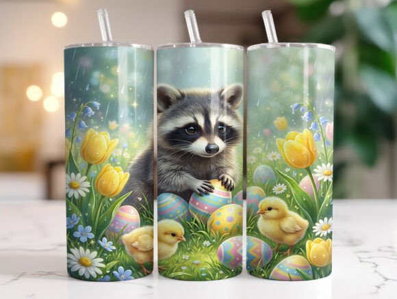 Spring Raccoon Easter Eggs Tumbler WRap: A Designer's Take
