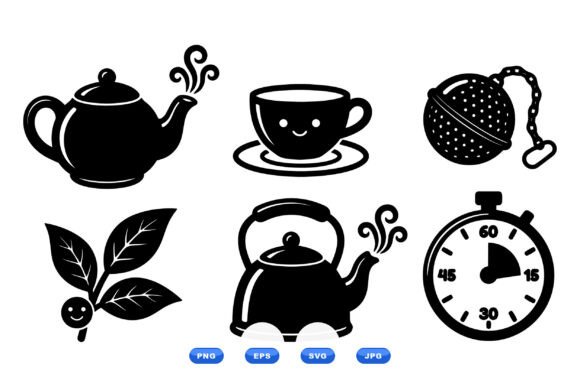 Tea Time SVG Icons Pack: A Designer's Review for Embroidery