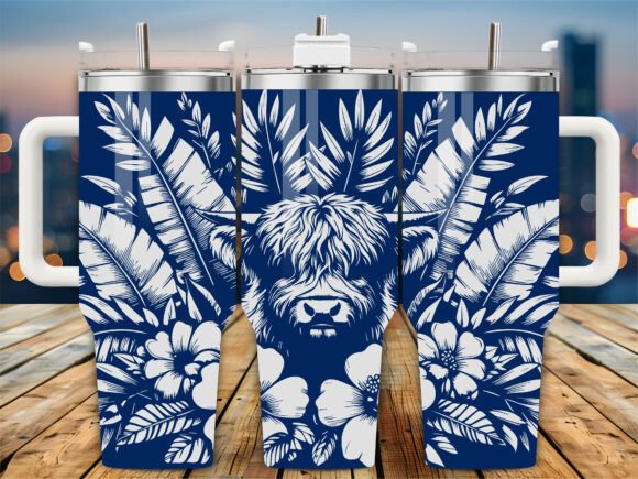 Tropical Highland Cow 40oz Tumbler Wrap Review